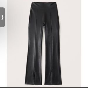 NWOT A&F Vegan Leather High Rise Split Hem Pants, Size Small